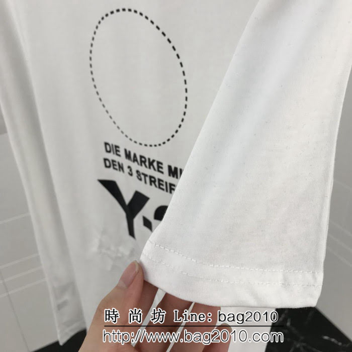 Y-3山本耀司 19ss早春新款 刺繡簽名印花短袖 定制純棉面料 高版本男女同款 ydi2107
